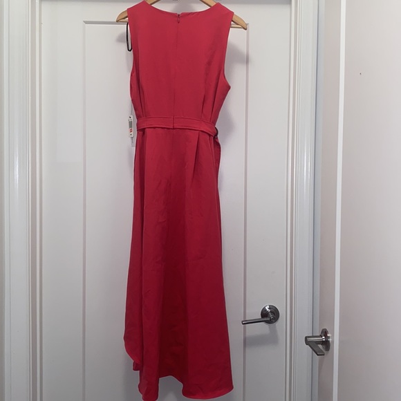 NWT! Emma & Michele V-Neck Sleeveless Tie Waist Hi-Low Dress - Fuchsia - Picture 3 of 8